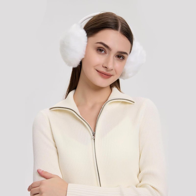 FSTEOE Winter Ear Muffs Women Warm Earmuff Girls Ear Warmers Soft Plush Outdoor Adjustable Ear Cover - Image 2